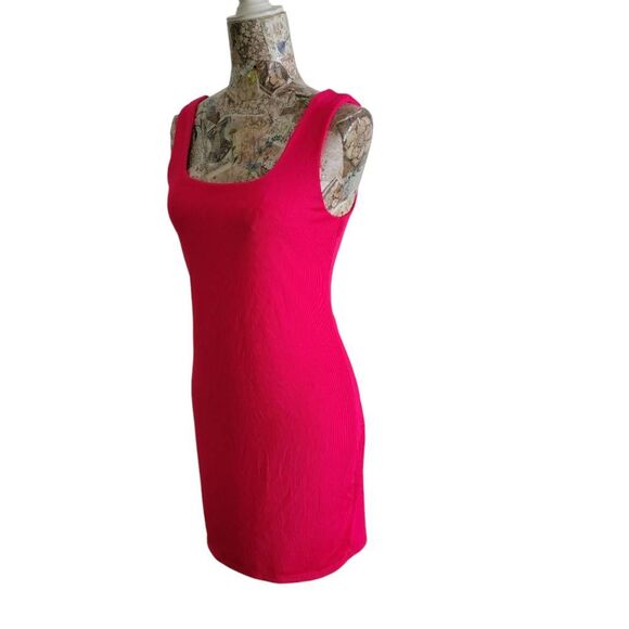 Dress a new day Bright Pink Stretchy Knit Tank Short Dress - Picture 6 of 15